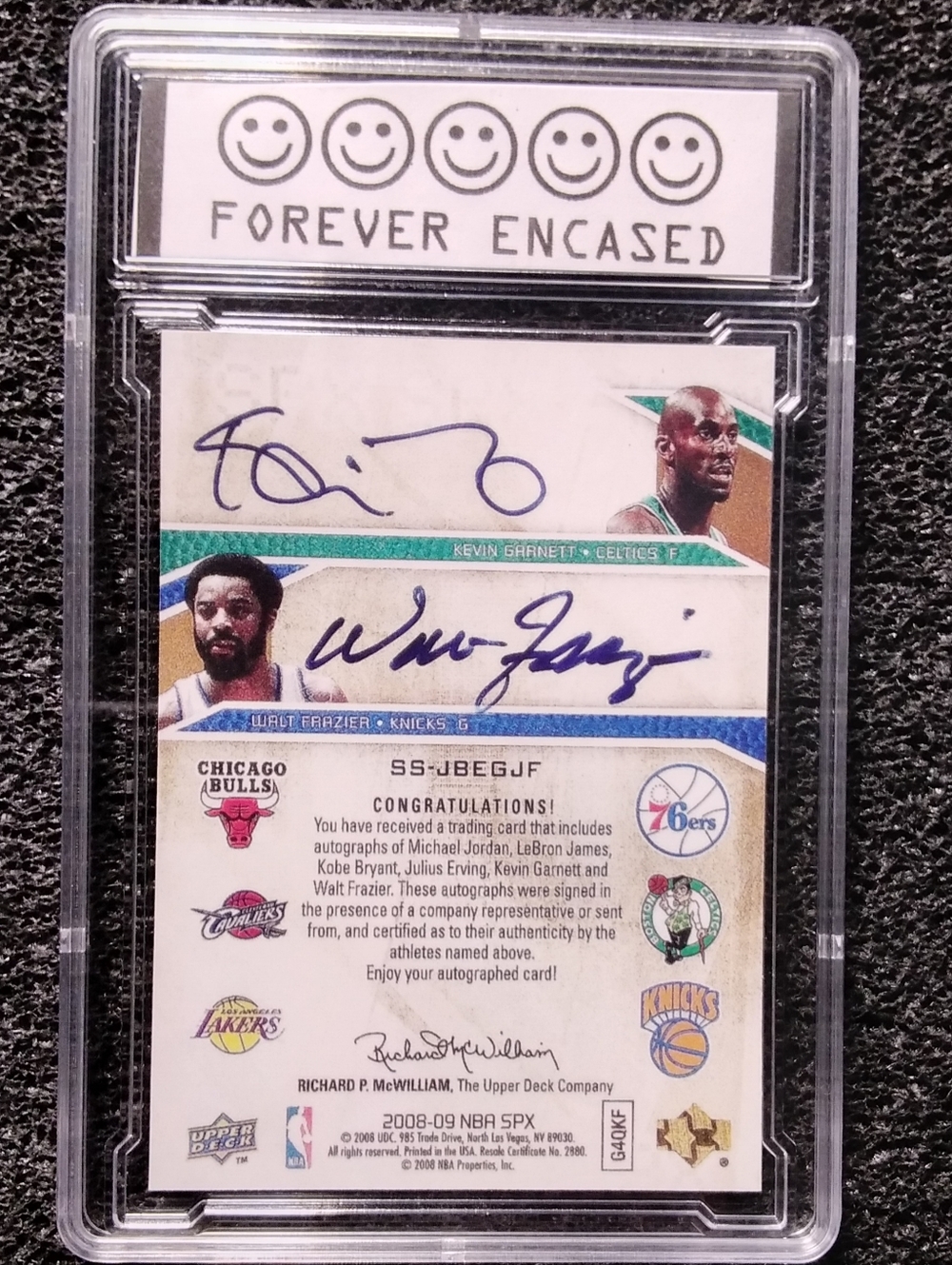 Michael Jordan, Kobe Bryant, Lebon James SPx Six Autograph Basketball Card. - Picture 2 of 2